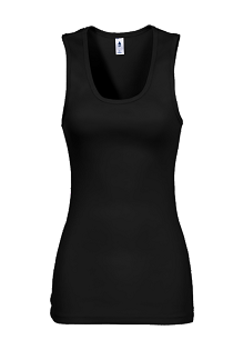 Ladies Junior 2x1 Rib Tank Top - Black